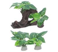 ASAKKURA 4 Pièces Bois Flotté Artificiel pour Aquariums en Plastique Cachette Facile à Nettoyer, Décoration Réaliste pour Aquarium Poissons et Bol à Poissons Rouges