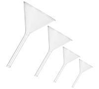 ASAKKURA 4 Pièces Entonnoirs de Laboratoire en Verre à Tige Courte Réutilisables Haute Résistance aux Chocs Thermiques pour Transfert Précis de Liquides en Chimie Analytique