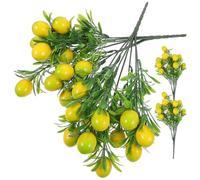 ASAKKURA 4pcs Branches Artificielles de Citron Jaune en Plastique, Décorations Faciles à Entretenir pour Bouquets et Bricolages Toute L'année, pour Mariages