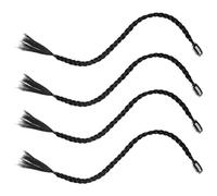 ASAKKURA 4pcs Extensions de Cheveux Tressés à Clips Noirs en Fibre Haute Température, pour Créer des Styles Uniques et Afficher Votre Personnalité, pour Femmes et Occasions Spéciales