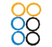 ASAKKURA 6 Pièces Anneaux Anti-roulis en Silicone pour Microphone, Bagues Antidérapantes et Anti-chute, Faciles à Utiliser, Protection pour Micro Noir, Orange et Bleu