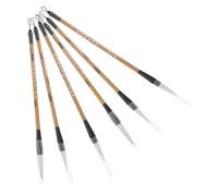 ASAKKURA 6 pièces Pinceaux de Calligraphie Chinoise Débutant Brosse Portable Sans Perte de Poils Facile à Nettoyer pour Artistes et Étudiants