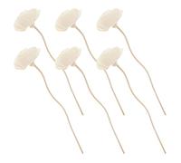 ASAKKURA 6pcs Bâtons Diffuseur D'huiles Essentielles en Rotin Beige Fleurs, Accessoire D'aromathérapie Absorbant Huiles pour Salle de Bain et Hôtel