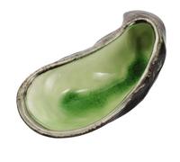 ASAKKURA Assiette en Céramique de Coquille D’huître Fruit Vert Glacé, Plat D’apéritif Léger et Pratique pour Maison, Restaurant et Présent, pour Amuse-bouches et Condiments, Lot Unique