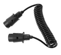 ASAKKURA Bobine de Puissance Électrique Spiralée pour Remorque et Camping-car, Câble de Rallonge Noir en Plastique et Nylon, Fiable et Portable pour Alimentation des Feux Arrière