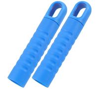 ASAKKURA Capuchon de Poignée de Rechange pour Balai Serpillère, Lot de 2 Pièces en Plastique Bleu Manche Antidérapant et Manchon à Trou Suspendre pour Usage Domestique et Espaces