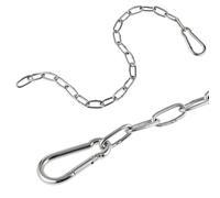 ASAKKURA Chaîne D’Extension en Fer Robuste pour Machines à Câbles de Musculation, Poignées Doubles, Accessoires Fitness Compatibles, pour Exercices de Tirage, Biceps et Triceps -