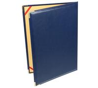 ASAKKURA Classeur de Bureau Grand Format Bleu Coins Métalliques, Organiseur de Documents Multifonction pour Dossiers de Travail, Porte-formulaires Résistant pour Réunion et Usage