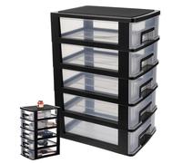 ASAKKURA Colonne Tiroir Plastique à Cinq Couches, Boîte de Rangement de Bureau en Pp Portable et Élégante pour Garder les Affaires Ordonnées le Bureau Chambre