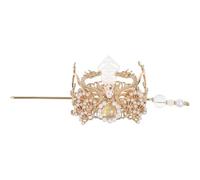 ASAKKURA Couronne de Cheveux Confortable Usage Quotidien Style Ancien Raffiné Hanfu Traditionnelle en Alliage Doré, Épingle à Cheveux Chignon pour Femme et Performances