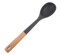 ASAKKURA Cuillère Cuisine Ergonomique en Silicone Manche en Bois, Résistante la Chaleur, Préparation des Repas, Cuisson et Mélange