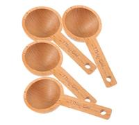ASAKKURA Cuillères Doseuses en Bois de Hêtre 4 Pièces 15 Ml Ustensiles Cuisine pour Café Moulu et Thé en Vrac Accessoires Pratiques Cuisine et Pâtisserie