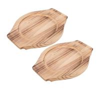 ASAKKURA Dessous de Plat Isolant Thermique avec Doubles Poignées en Bois Marron Lot de 2 pour Le pour Casseroles et Plats Chauds, pour Le la Table Cuisine
