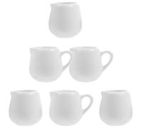 ASAKKURA Ensemble 6 Pots à Lait Porcelaine 4.8 CM sans Poignées Poignées pour Café et Crème Adaptés aux Restaurants et Cafés