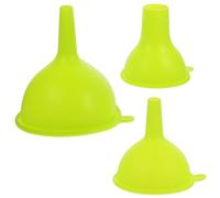 ASAKKURA Ensemble de 3 Petits Entonnoirs en Silicone Vert, Pratiques et Faciles à Ranger, pour Ingrédients et Bouteilles, Différents Tailles Cuisine
