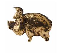 ASAKKURA Figurine Décoration Intérieure Créative Cochon Vintage en Laiton Doré et Porte-clés Unique, Mini Ornement Délicat pour Maison ou Bureau