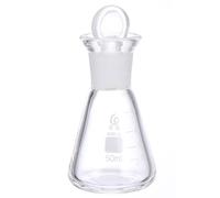 ASAKKURA Flacon Conique en Verre Borosilicate 50ml pour Laboratoire de Chimie, Résistance Haute Température et Faible Dilatation Thermique, pour Usage Scientifique