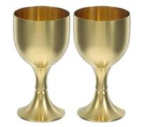 ASAKKURA Gobelet en Alliage de Cuivre Doré Résistant à L'usure, Tasse Multifonction Élégante pour Offrandes D'eau Bouddhistes, Lot de 2 Pièces pour Sacrifices et Prières