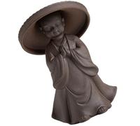 ASAKKURA Infuseur à Thé Fêtes en Céramique Marron de Moine, Ornement Tea Pet Pratique Artisanat Raffiné Anniversaires et pour