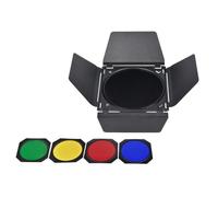 ASAKKURA Kit de 4 Volets de Barrière Lumineuse Nid d'abeille et 4 Filtres de Couleur, Accessoire pour Lampe de Photographie 18 Cm, Déflecteur de Lumière pour Flash Professionnel