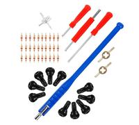 ASAKKURA Kit D'outils pour Réparation de Pneus Extracteur de Tige de Valve en Acier Inoxydable et Plastique, Résistant la Casse, pour Remplacement de Noyau de Valve