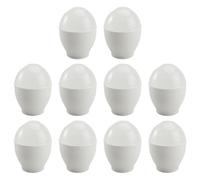 ASAKKURA Lot de 10 Coquetiers Blancs pour Micro-ondes, Cuiseur à Œufs Vapeur Compact en Matériau Résistant la Chaleur, Bol D'œufs la Vapeur pour Maison, Restaurant et Cuisson Rapide
