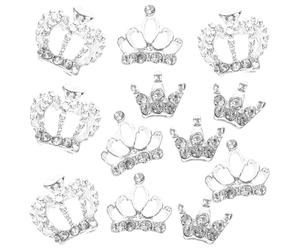 ASAKKURA Lot de 12 Décorations pour Ongles 3d Couronne en Alliage et Strass, Accessoires DIY Manucure, Ornement Nail Art Brillant, Fournitures pour Nail Art Féminin et Fêtes, Kit Manucure
