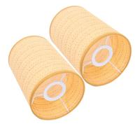ASAKKURA Lot de 2 Abat-jours en Rotin Tissé pour Lampe E27/e14 Style Rustique et Bohème Décoratifs pour Lampe sur Pied de Table en Intérieur