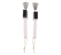 ASAKKURA Lot de 2 Brosses Nettoyantes pour Brosses à Cheveux, Double Face avec Picots et Poils Doux, Format Compact Portable, Outil pour Éliminer Poils et Poussière, Kit Entretien