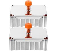 ASAKKURA Lot de 2 Moules à Biscuits Carrés en Acier Inoxydable, Moules à Pâtisserie à Pression 3d Ressort, Ustensiles pour Gâteaux, Cheesecakes et Pâtisseries Faits Couleur Aléatoire