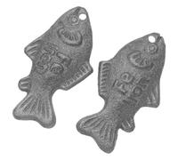 ASAKKURA Lot de 2 Ustensiles Cuisine en Fonte Forme Poisson, en Fer pour Cuisson Végétalienne, Sportif et Prévention Carence, Compatible Cuisson à L'eau et Ragoût, Facile