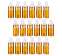 ASAKKURA Lot de 25 Mini Flacons Compte-gouttes 5 Ml en Verre Ambré, Bouteille Vide Sous-emballage pour Huiles Essentielles, Usage Voyage, Stockage Sécurisé et Protection Couleur