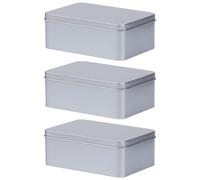 ASAKKURA Lot de 3 Boîtes à Dragées de Mariage en Fer-blanc, Grosse Taille, Boîte Métallique Rectangulaire avec Couvercle, Rangement pour Bonbons et Petits Présents, Décorative pour Fête