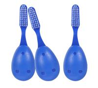 ASAKKURA Lot de 3 Brosses à Dents Manuelles pour Prisons en Plastique Bleu, Compactes et Légères, Nettoyage en Centre de Réhabilitation Plusieurs styles