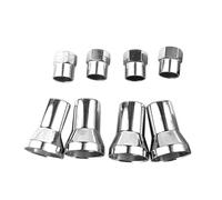 ASAKKURA Lot de 4 Sets de Sets de Bouchons de Valve de Pneu en Alliage D'aluminium Chromé, Manchons de Tige Tr413ac avec Joint Interne, Compatibles Tpms pour Véhicules Américains,