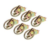 ASAKKURA Lot de 6 Anneaux D'ancrage Acier pour Rails E et O, Accessoires Robustes D'arrimage pour Remorque, Pick-up et Camionnette, Montage en Surface, Système D'attache Sécurisé