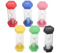 ASAKKURA Minuteur de Sablier Plastique Coloré 6 Pièces pour Garçon et Filles, Léger et Portable, Minuterie de 1 à 10, pour Fête et Salle de Classe