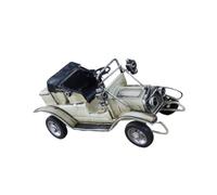 ASAKKURA Modèle Voiture Vintage en Métal Forgé Blanc, Décoration Artisanale Rétro pour Maison, Bar ou Vitrine, Objet Décoratif Collection Passionnés Véhicules Décoratifs Époque