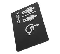 ASAKKURA Panneau des Toilettes de Bureau en Plastique Abs avec Adhésif pour Usage Intérieur et Extérieur, Signalétique Guidant pour Toilettes Non Genrées et Personnes Malvoyantes