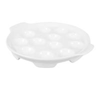 ASAKKURA Plaque de Cuisson pour Escargots en Céramique Blanche 12 Trous 10 Pouces Poignées Doubles Ustensile Cuisine Résistant au Lave-Vaisselle pour Four et Barbecue