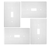 ASAKKURA Plaques Murales en PC Blanc Lot de 4 pour Interrupteur Simple Résistant aux Chocs Variations de Température, Design Simple pour Décoration Murale