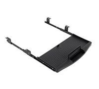 ASAKKURA Plateau de Clavier Coulissant Ajustable en Polypropylène et Alliage D'aluminium, Support Clavier Noir Tiroir de Rangement sous Bureau, Système de Montage Robuste pour Espace