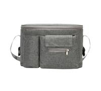 ASAKKURA Pochette à Langer Multifonction Imperméable pour Poussette, Organisateur Gris Compartiments pour Biberon et Jouets Bébé, Trousse Suspendue Pratique pour Articles de Bébé