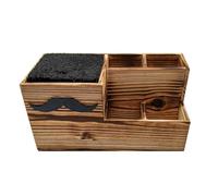ASAKKURA Porte-Ciseaux et Boîte de Rangement en Bois Solide, Capacité Étendue, Conçu pour Coiffeurs et Barbiers, Organisation Optimale des Accessoires Couleur