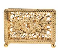 ASAKKURA Porte-serviettes de Pendaison de Crémaillère en Alliage de Cœur Doré, Distributeur de Serviettes de Table Décoratif Fonction de Décoration de Bureau pour Banquet ou