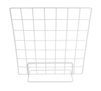 ASAKKURA Présentoir à Grille Métallique Blanc 35x35 Cm, Lot de 2 Base Large, Panneau Filaire Vertical pour Exposition Photo et Décoration de Bureau, Support Polyvalent pour Stand de Marché