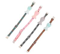 ASAKKURA Set de Colliers pour Chat Ajustables en Coton Lot de 4 de Poisson Motif à Carreaux, Pratiques et Créatifs, pour Accompagner Toutes Tenues de Couleur Aléatoire
