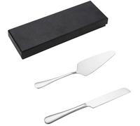 ASAKKURA Set de Couteau et Spatule à Gâteau Anti-rouille en Acier Inoxydable Réutilisable Outil de Découpe Gâteau Argenté Design Romantique Cuisine Professionnelle et Maison