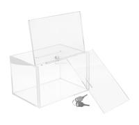 ASAKKURA Urne Électorale en Acrylique Grosse Capacité Serrure, Boîte à Dons Verrouillable aux Surfaces Lisses, pour Collecte de Lettres et Suggestions