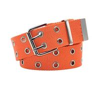 Asalin Ceinture en toile orange, taille unique, unisexe, à œillets, réglable pour jeunes adultes et amateurs de mode décontractée, Orange, taille unique